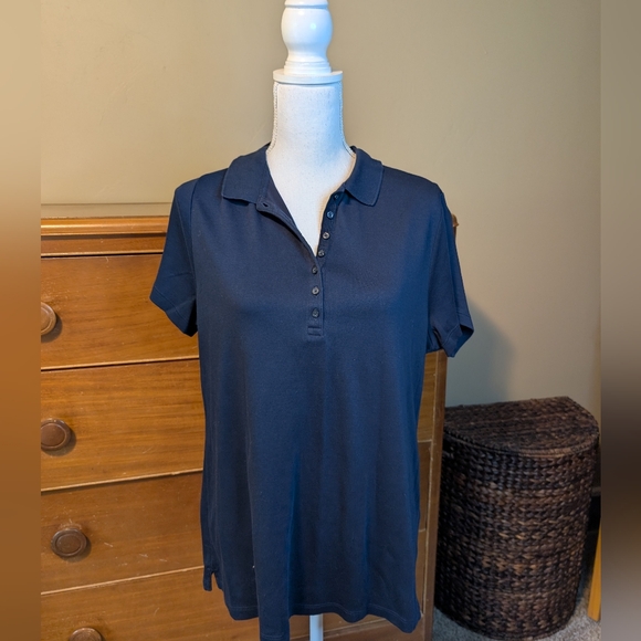 Lands End Cotton Navy Polo XL - Picture 2 of 11